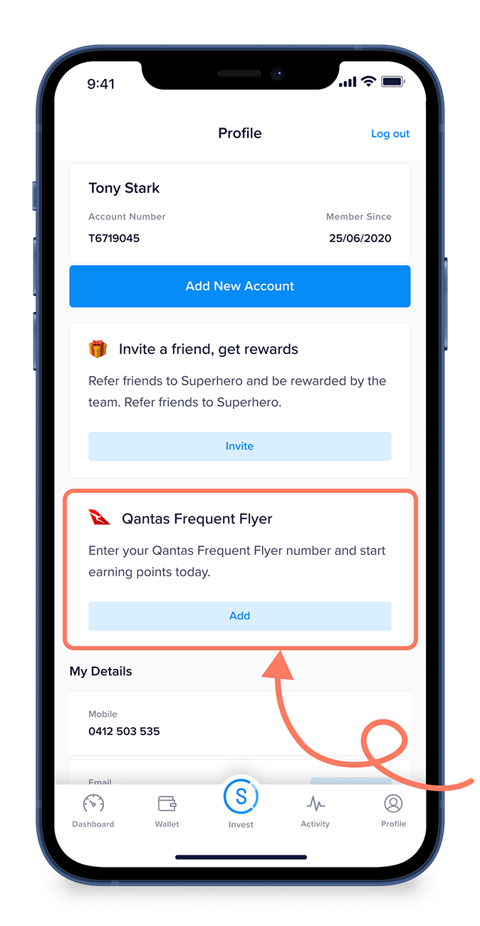 Earn Qantas Points with Superhero Superhero App